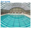 China Fabricación de dos pisos Estructura de acero de gran altura Marco de construcción Construcción de techo de piscina